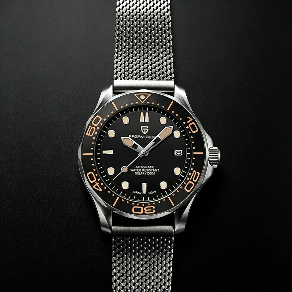 

PAGANI DESIGN Men's Watches 2026 Luxury Mechanical Wristwatches Automatic Watch For Men AR Sapphire Ceramic Bezel Luminous Clock