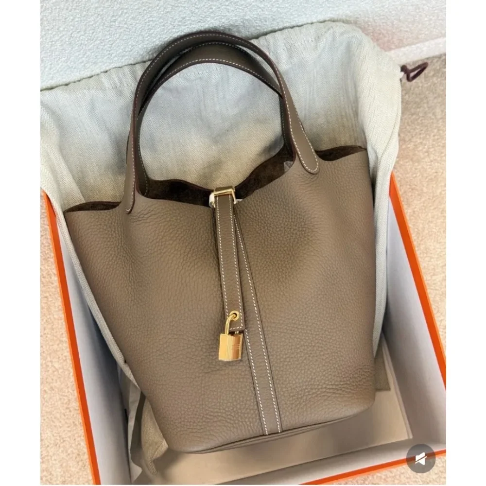 

Guangzhou luggage women's bag 2025 new bag autumn and winter lychee pattern bucket bag women's bag handbag vegetable basket bag