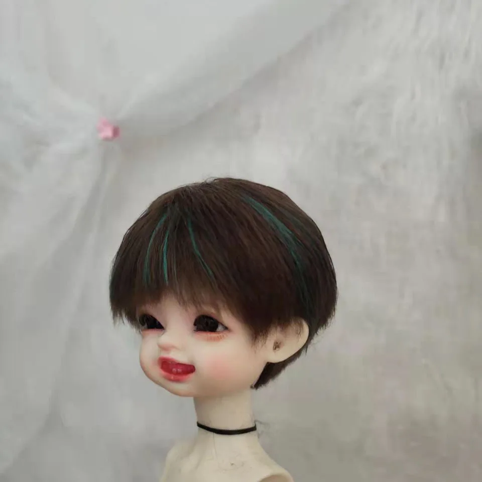 Wigs OB11 Imitation Beach Wool Doll Hair, Mixed Short Wig Boys , Head Circumference 12.5-18cm