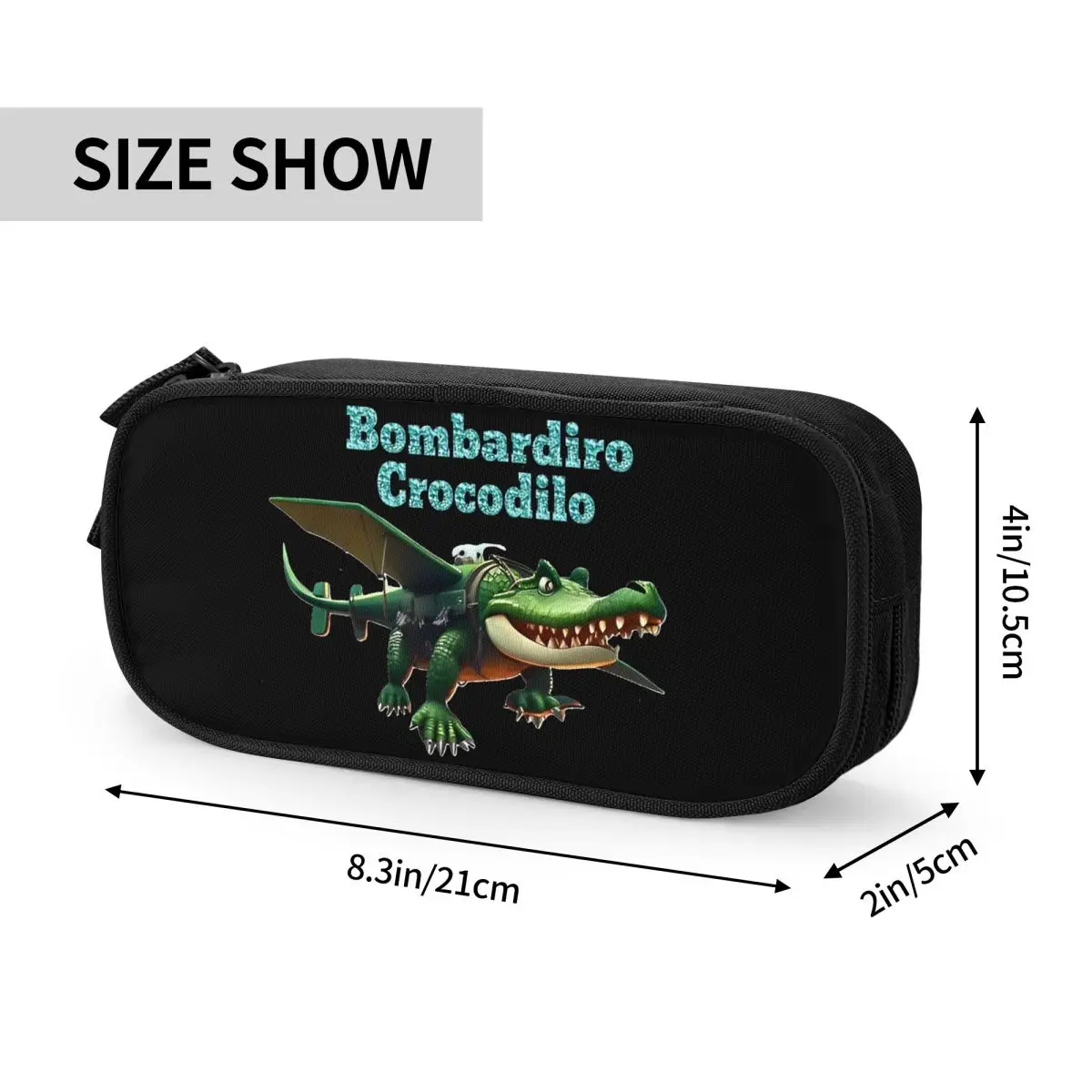 Bombardiro Crocodilo الموسيقى الإيطالية Brainrot مقلمة s ميمي pencelcases صندوق القلم أكياس تخزين كبيرة الطلاب القرطاسية المدرسية