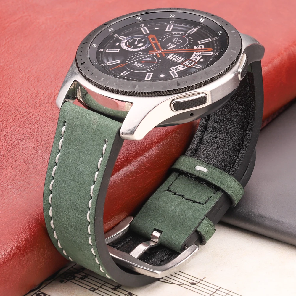 Soft Leather Watchband 18mm 20mm 22mm 24mm Black Yellow Coffee Green Strap Stainless Steel Buckle Watch Band Accessories