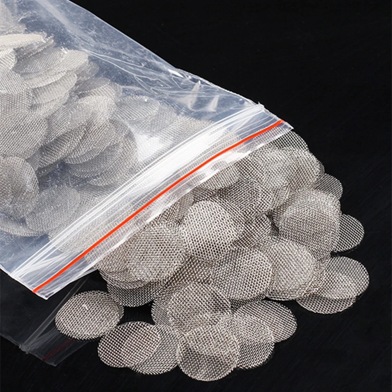 500pcs/Pack Smoking Tobacco Weed Metal Filters Pipe Screen Gauze Hookah Water Pipe Stainless Steel Mesh Net 16mm/20mm Wholesale