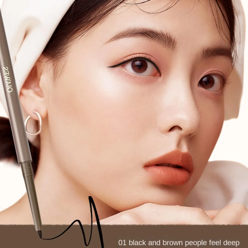 2in1 كحل طويل الأمد مقاوم للماء الكذب دودة القز هلام قلم رصاص غير لطخة أسود براون العين ماكياج مستحضرات التجميل للمبتدئين