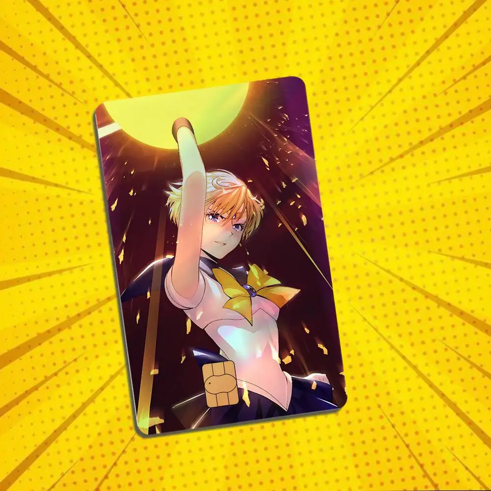 Haruka Tenoh Sailor Moon Uranus Laser shimmer Credit Card Skin Party Stickers For Visa Bank Card Bus Metro Access Card Pvc