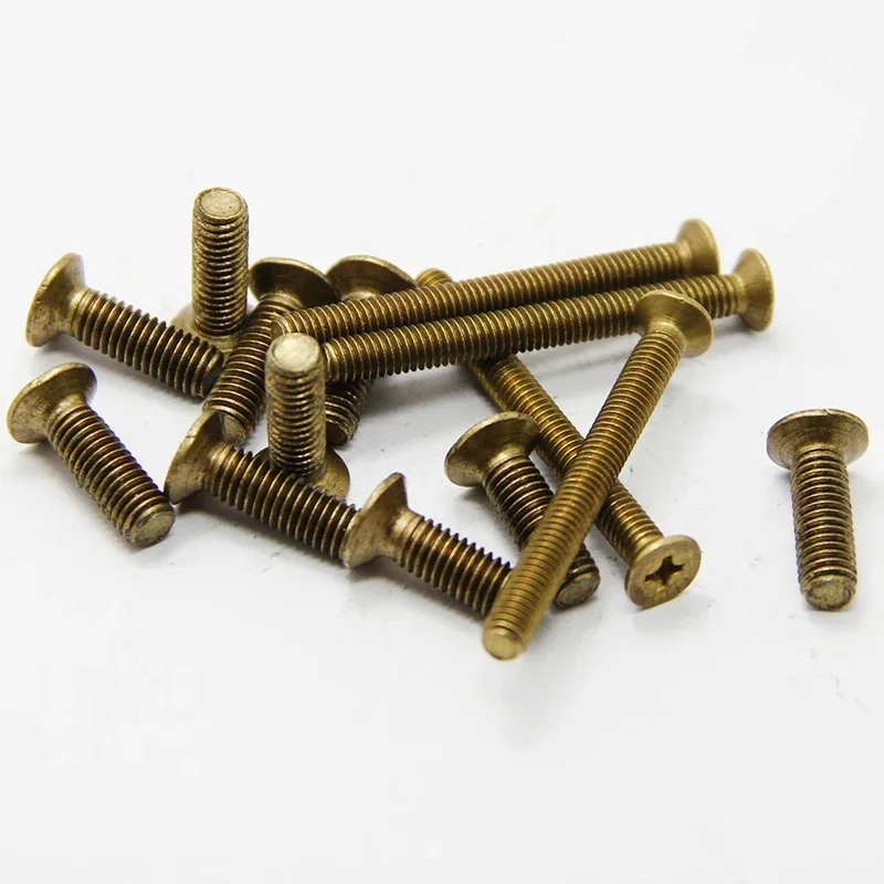 

hrqJKuNR 10pcs M4 brass mechanical screw cross furniture woodworking screws material bolt bolts 25mm-40mm length