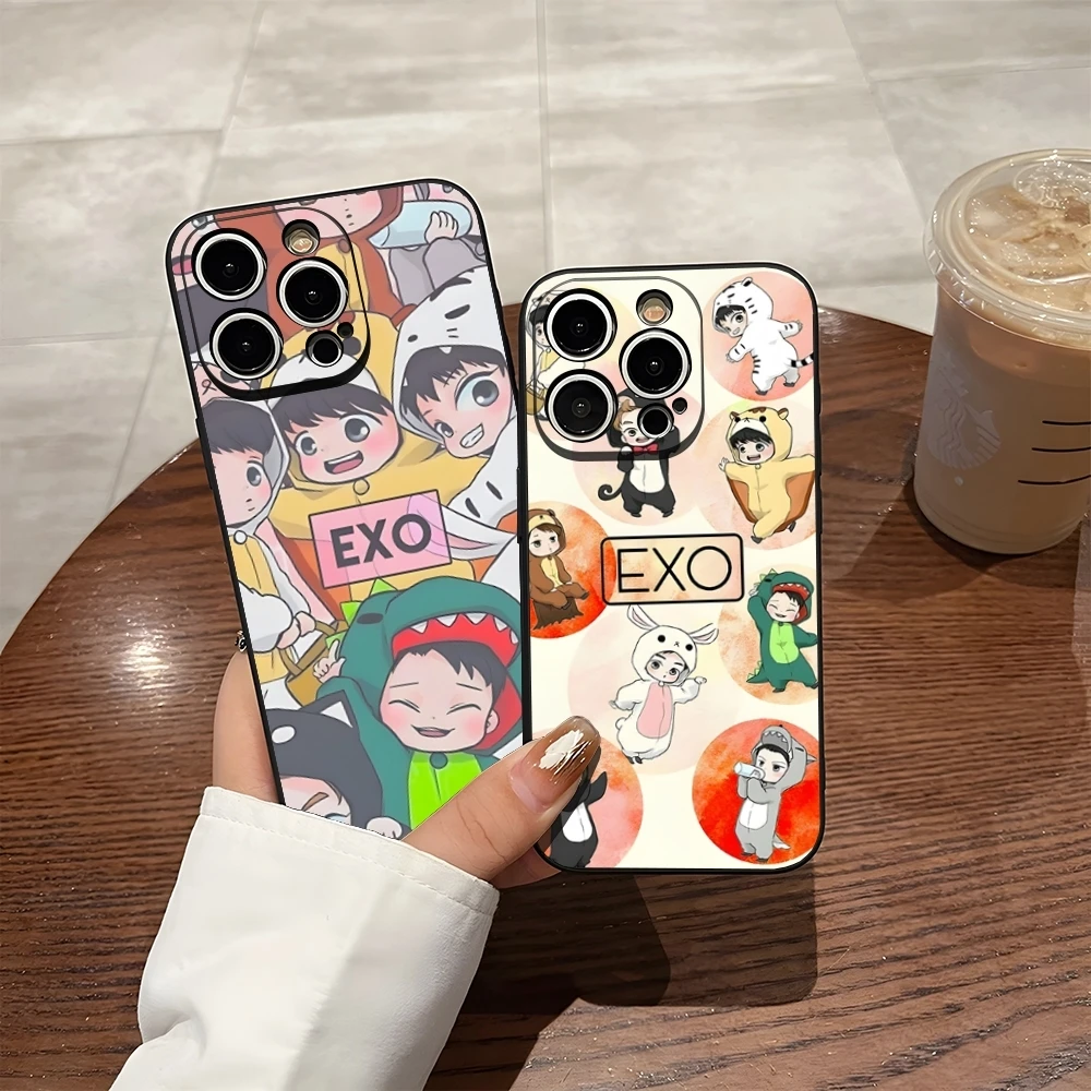 Funda de teléfono Kpop E-EXO grupo coreano para Iphone 17 Air 16 Pro Max 15 Pro 14 Plus 13 11 12 Xr X Xs 7 8 Plus Se contraportada