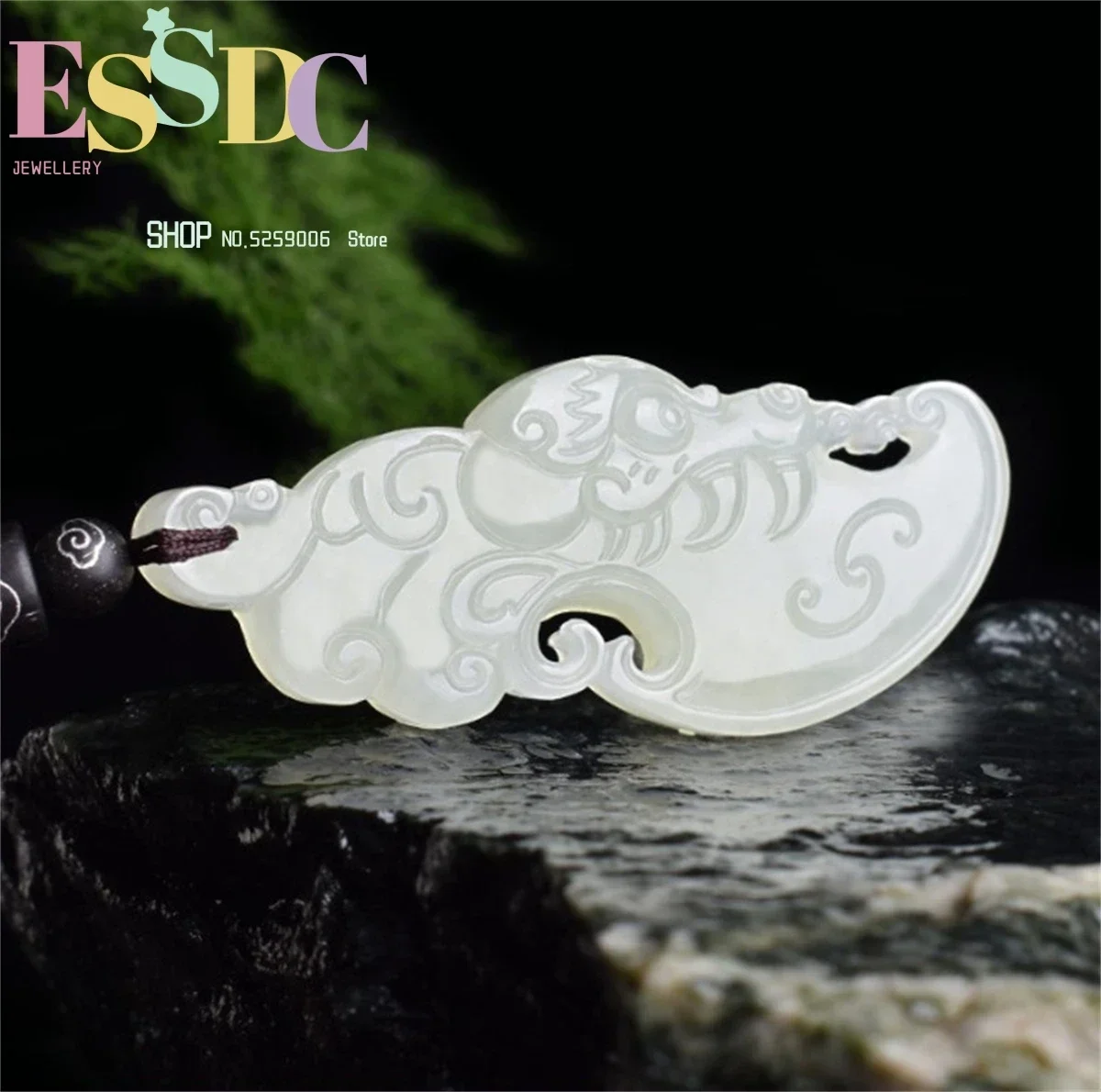 Jade Wholesale Natural Xinjiang Hotan Mansion Dragon Pendant Hollow Sculpture Charm Jewelry Fashion Women's Men's Amulet Gift