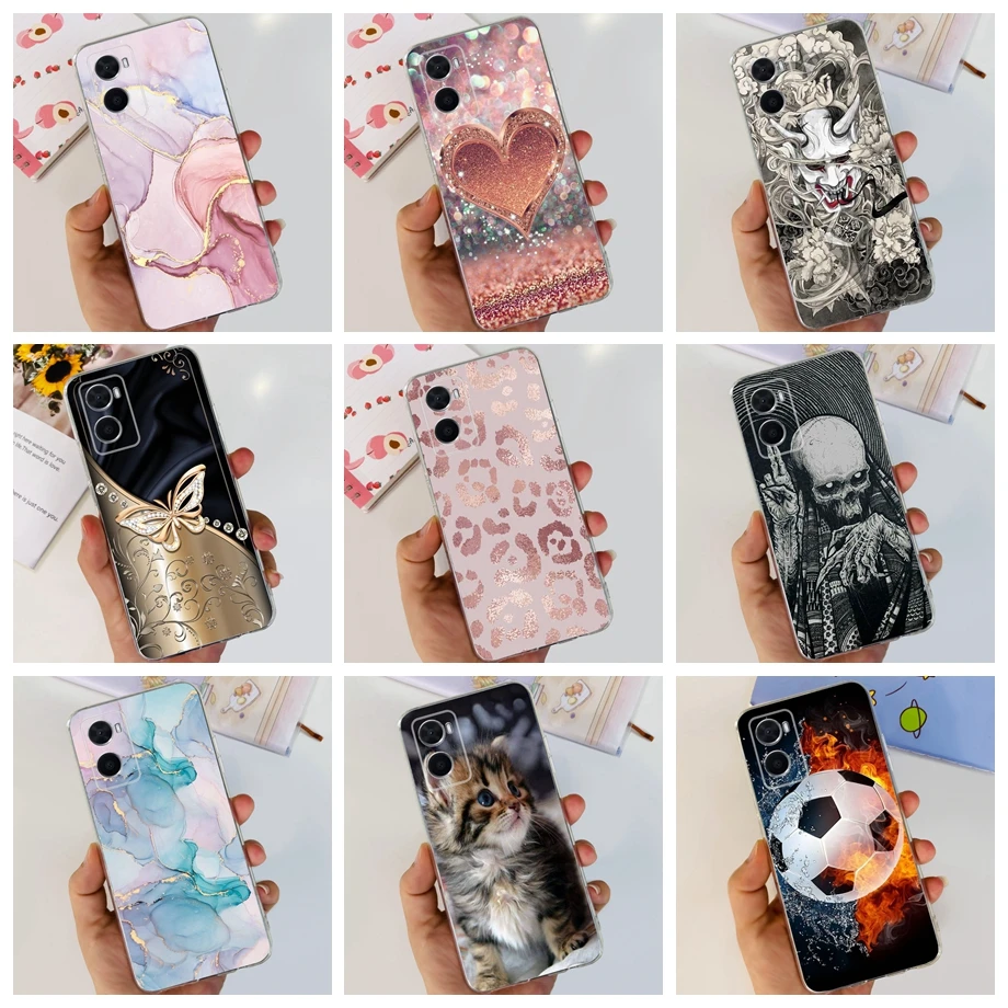 For OPPO A76 4G Case CPH2375 Funda Soft Silicone Phone Back Cover Luxury Marble Flower For OPPO A36 A96 CPH2333 A 36 A 76 Coques