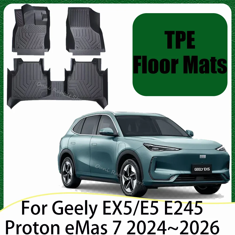 

Для Geely EX5/E5 E245 Proton eMas 7 2024 ~ 2026 2025 LHD RHD Автомобильные коврики TPE Водонепроницаемые ковры Аксессуары для защиты салона