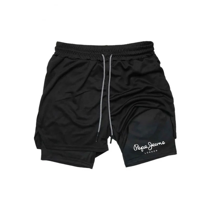 

Men's 2-in-1 sports shorts double-layer sports shorts comfortable and elastic sportswear gym pants for training and running