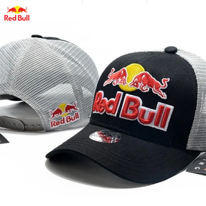 Moda Primavera Autunno Outdoor Sport regolabile Casual Protezione solare Cappello Lettera ricamata Red Bull F1 Berretto da baseball da corsa