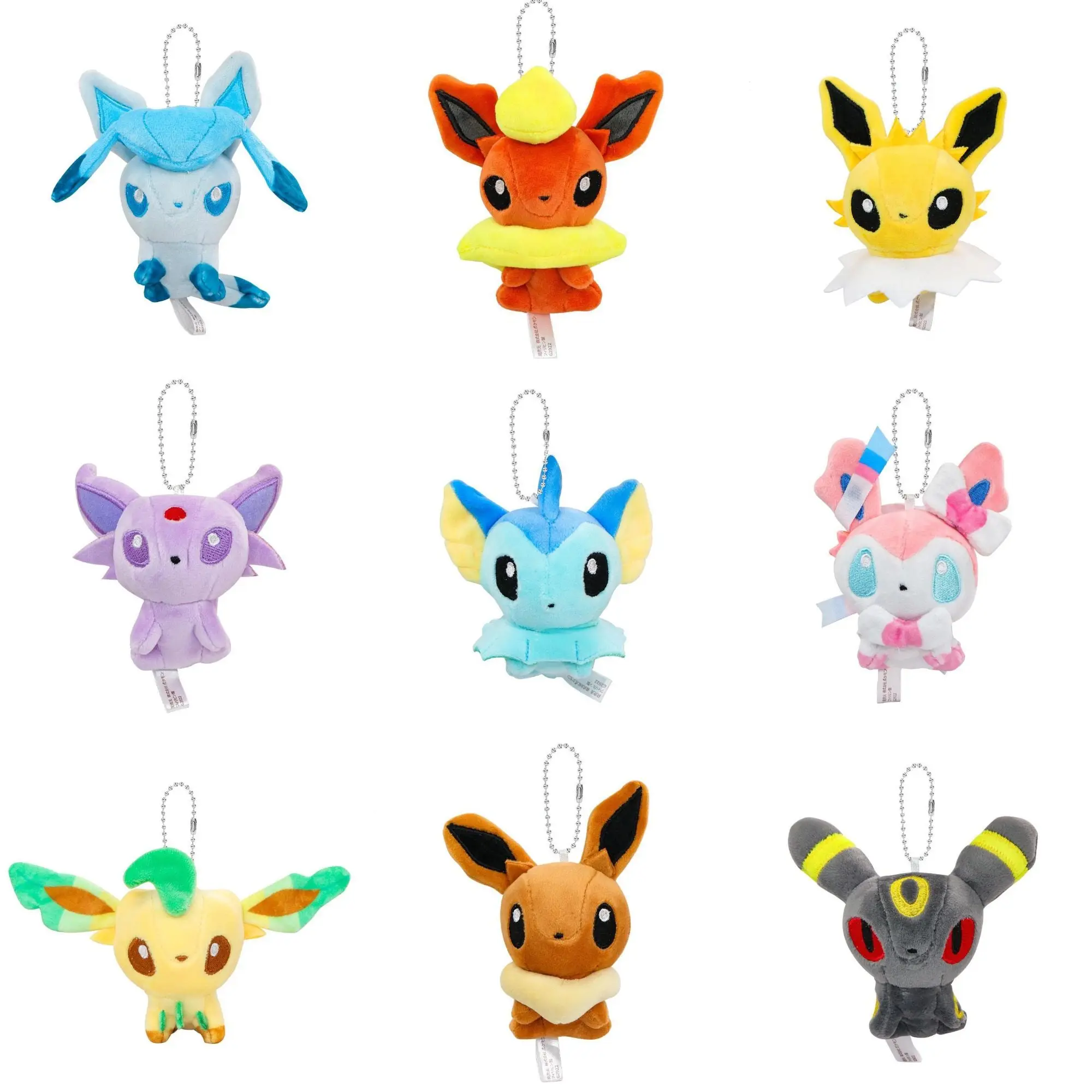 Urocze pluszaki Pokemon Eevee Umbreon Sylveon Espeon Vaporeon Breloczki Glaceon Leafeon Flareon Wypchane Lalki Prezenty