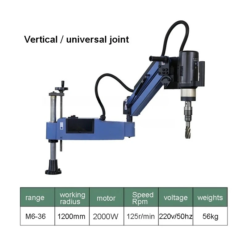 2026-M3-M16 Hot Cnc Automatic Flexible Arm Nut Screw Servo Electric Tapping Machine for Pipe Metal Thread Drilling Machine