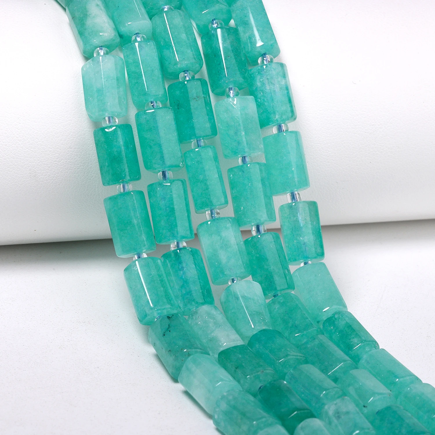 8x12mm Irregular Column Natural Stone Green Chrysoprase Beads Tube Spacer Beads for Jewelry Making DIY Bracelets Accessories