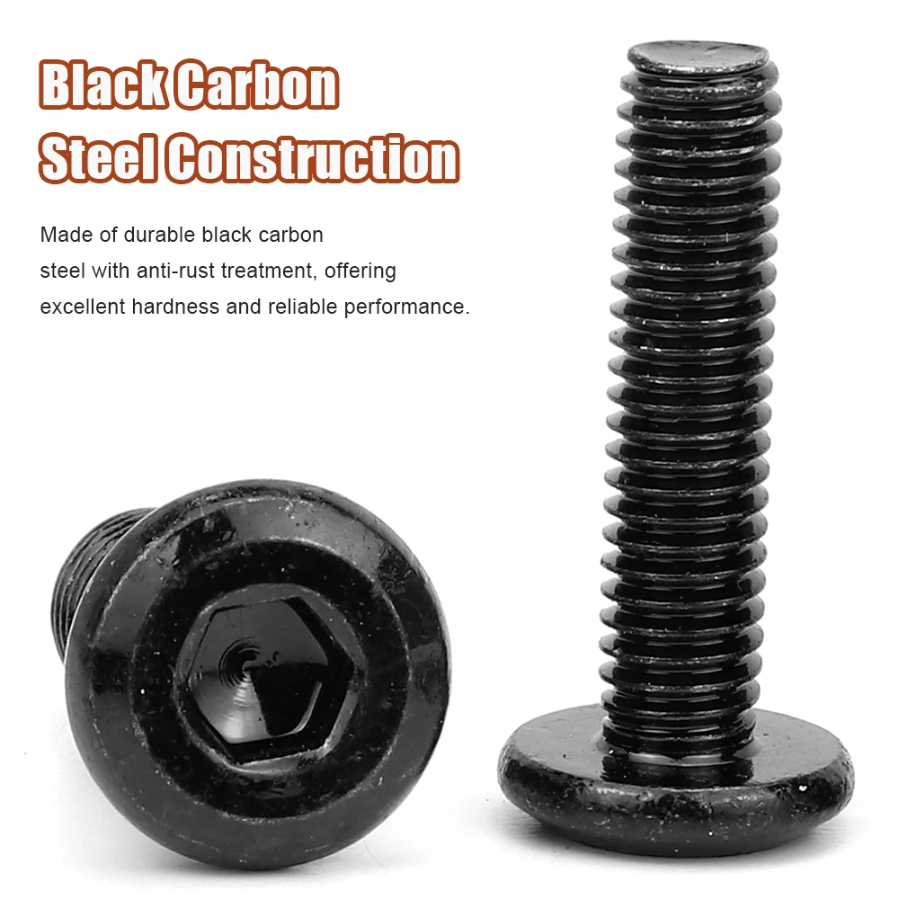 Black Plated Steel Allen Cap Screws Bolt for Furniture Connector M4-M10 Hexagon Socket Bolt Joint Connecting for Baby Bed Crib