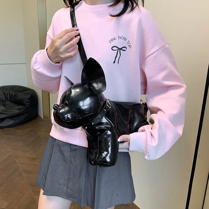 

2026 New Animal Bag Super Cute Puppy Phone Bag Cartoon Shoulder Bag Male And Female Personality Punk Backpack Small Shoulder Bag