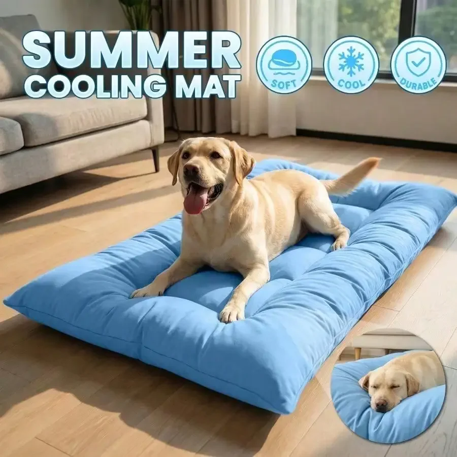 

[2026 Summer New] Extra Large Summer Cooling Mat Pet Dog Bed | Super Soft, 8-Grid Extra Large Plush Pet Sofa Bed | Super Soft