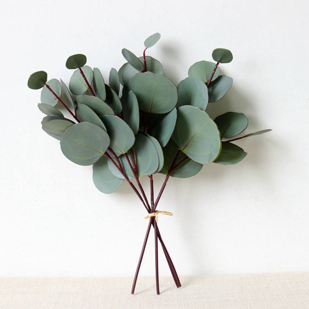 

4pcs Fake Decor For Home Artificial Artificial Eucalyptus Leaf Wedding Decor Leaf Garden Wedding No Maintenance