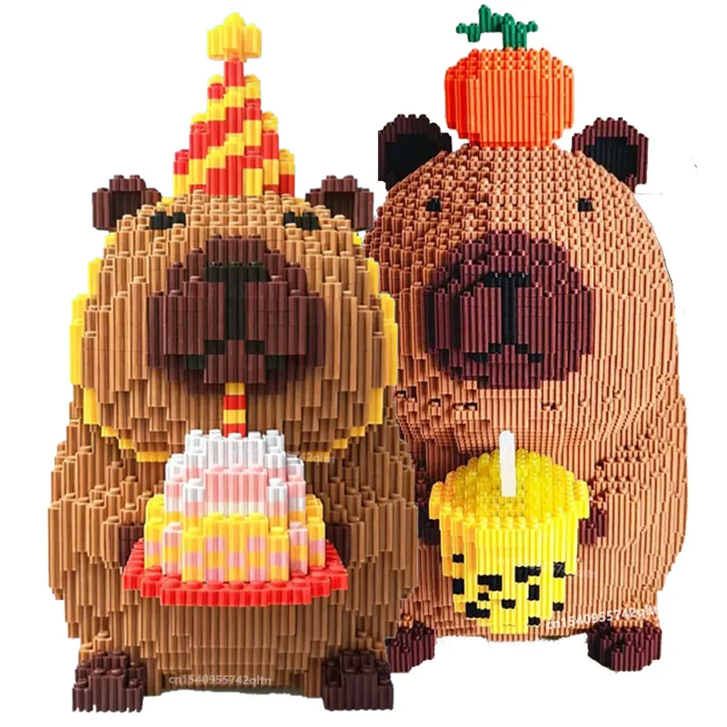 

Big Capybara Toy for Kids Giant Capybara Birthday figure Capipara bubble tea Construction Set Decoration for Home for Aged 6+