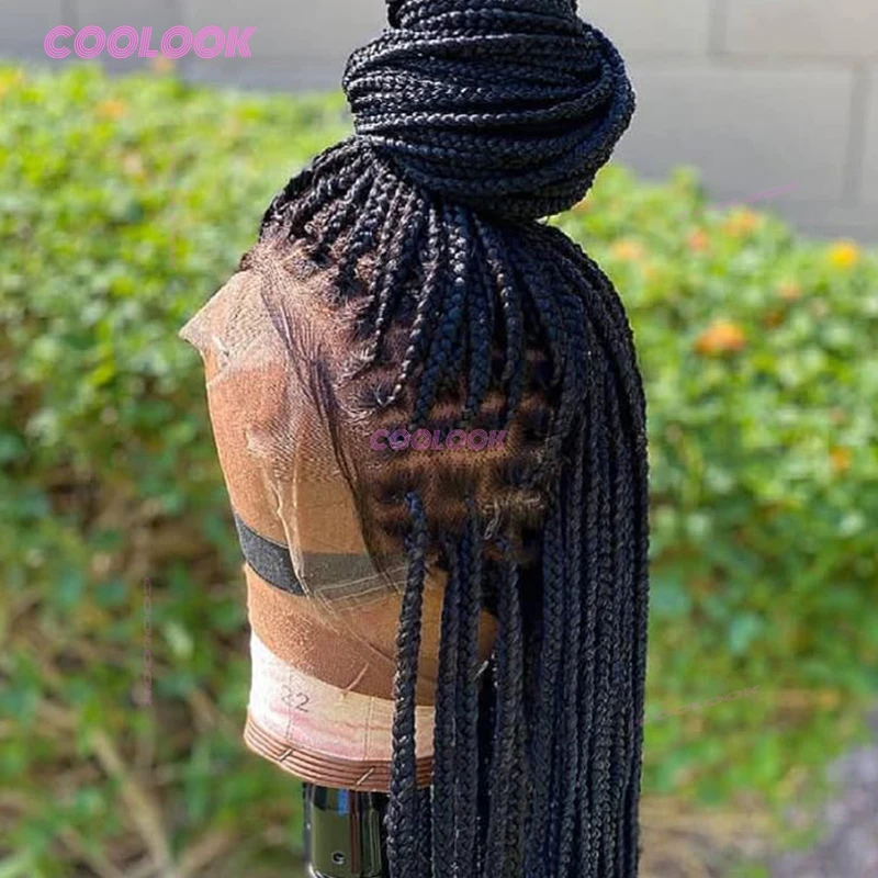 

36 "Корнуровые косички, кружевные парики, синтетический полный кружевной плетеный парик для женщин, без узлов, косичка, парик, коса, африканские плетеные парики