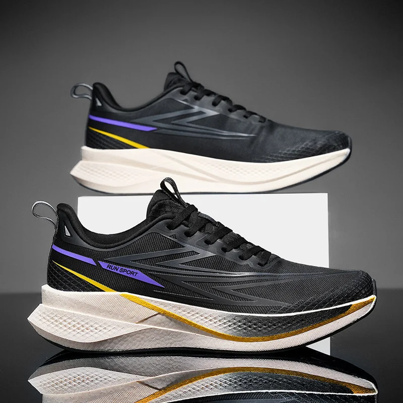 Men Running Shoes Carbon Plate Marathon Speciality Sports Breathable Lightweight Women's Comfortable Nonskid Leisure Sneakers