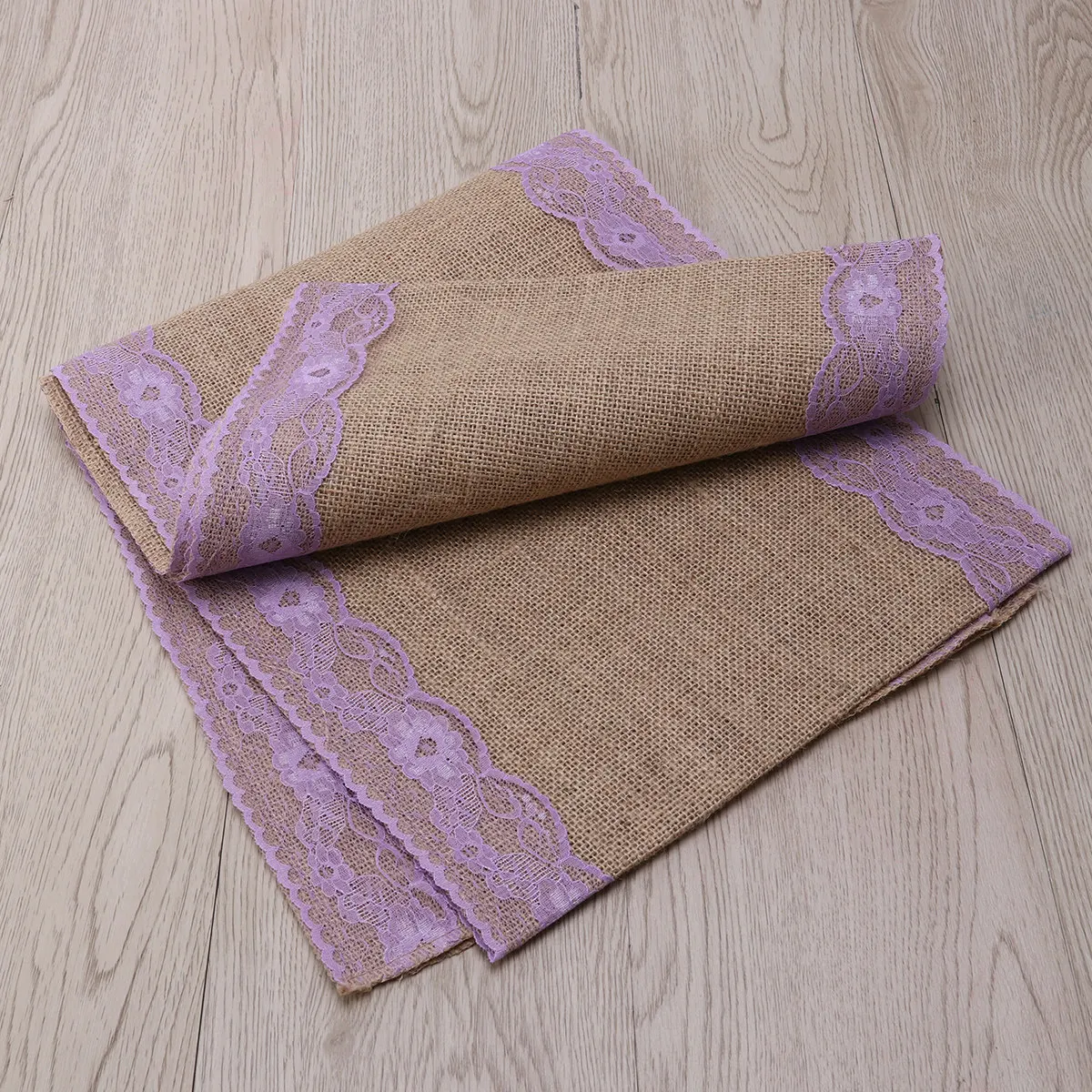 275x30cm Linen Blend Table Runner with Delicate Lace Trim Rustic Wedding Table Runner for Barn Vintage Party Decor