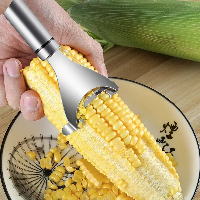 304 Stainless Steel Corn Thresher Stripper Peeler Kitchen Tool Corn Cutter Cob Peeler Stripper