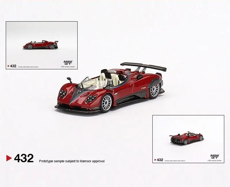 MINIGT 1:64  Zonda HP Barchetta #432 Diecast Model Race Car Kids Toys Gift