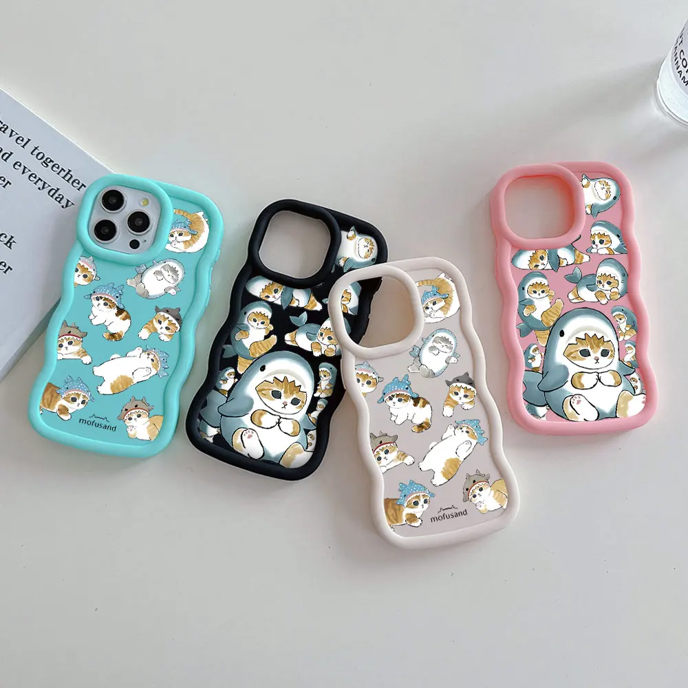 Cute M-Mofusands cat Phone Case For Xiaomi Redmi Note 8 9 9S 10 10S 11 12 13 Pro Plus 4G 5G Candy Color Soft TPU Back Cover