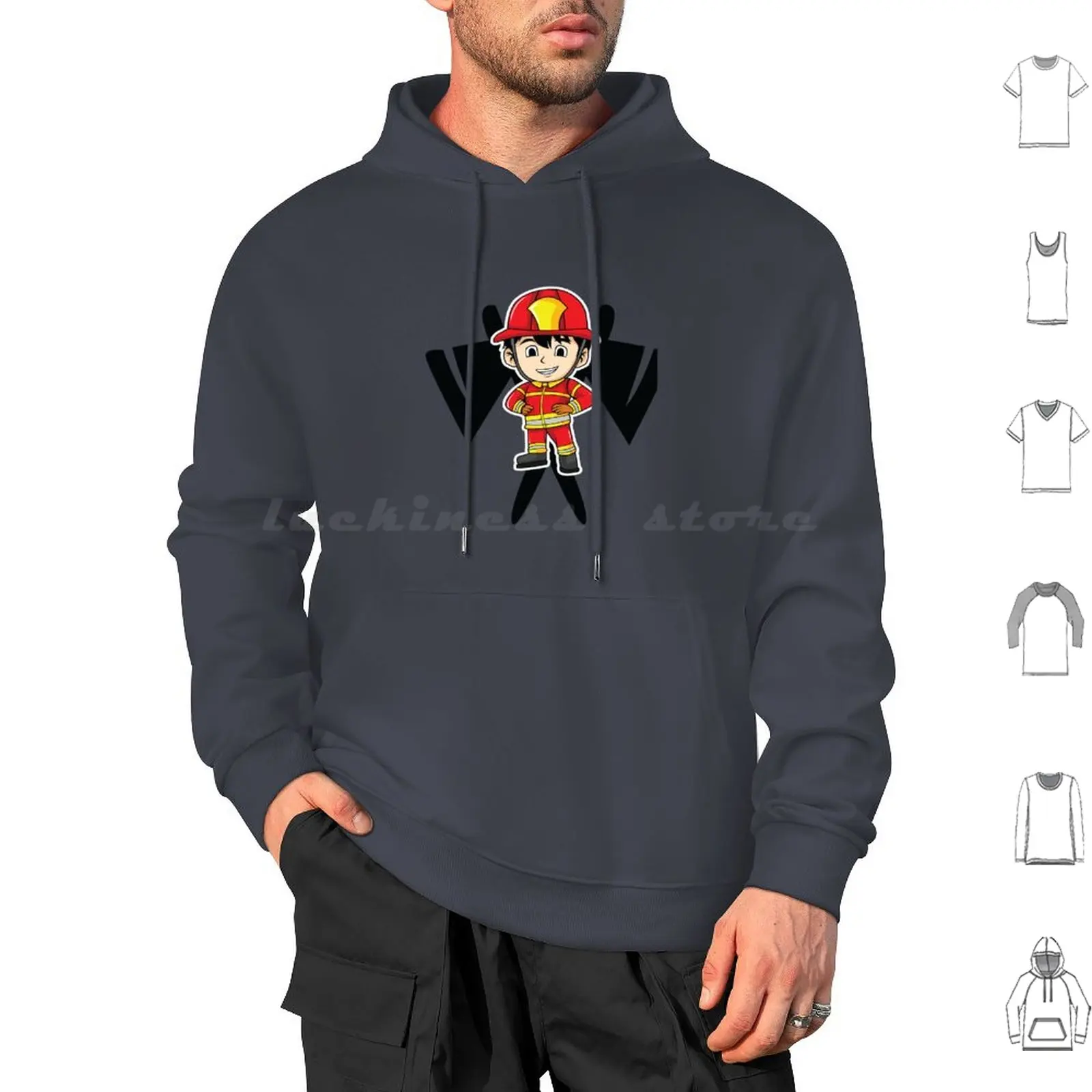 A Cute Firefighter Fireman Hoodies Long Sleeve