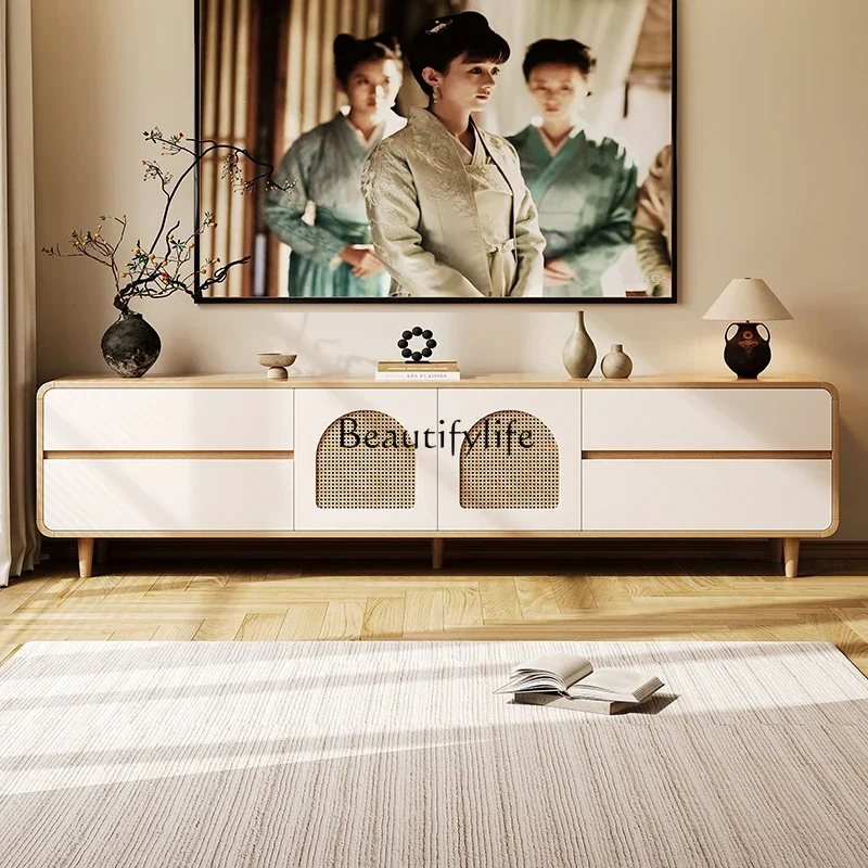 

jj *Log wind solid wood TV cabinet high bedroom storage locker