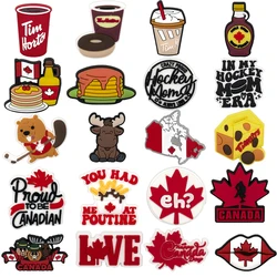 1/20PCS Canada Style Shoe Charms New Canada Food Maple Leaves Shoe Accessories Pins for Clog Sneaker Women Men Shoe Decorations