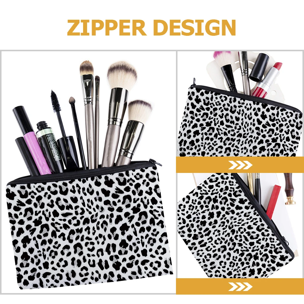 

2pcs Leopard Print Makeup Bags Luxury Toiletry Travel Bags for Girls Compact Lightweight Multi Function Storage