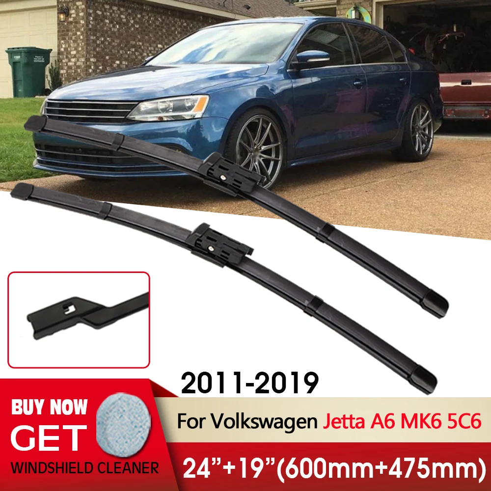 

Car Wiper Front Wiper Blades 24"+19" For Volkswagen Jetta A6 MK6 5C6 2011 - 2019 Front Windscreen Wipers Auto Accessories