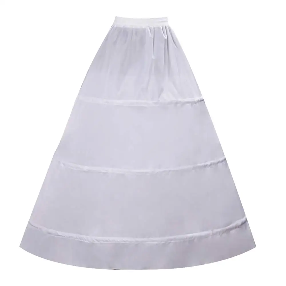 Women Crinoline Petticoat 3 Hoops Skirt Elastic Half Slip A Line Underskirt for Wedding Ball Gown Bridal Dress