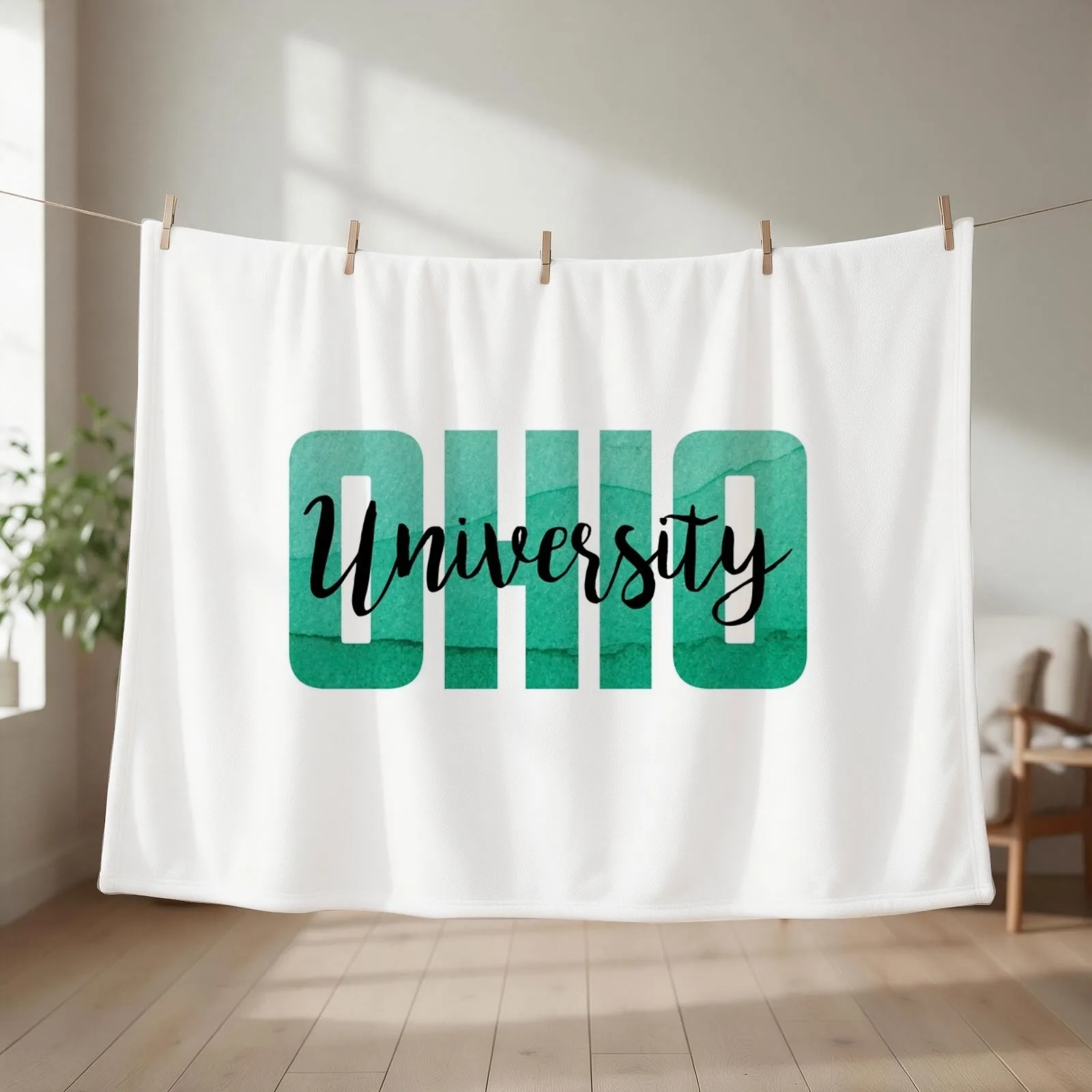 Ohio University, OU Throw Blanket Luxury Brand Summer Thins Luxury Designer Blankets