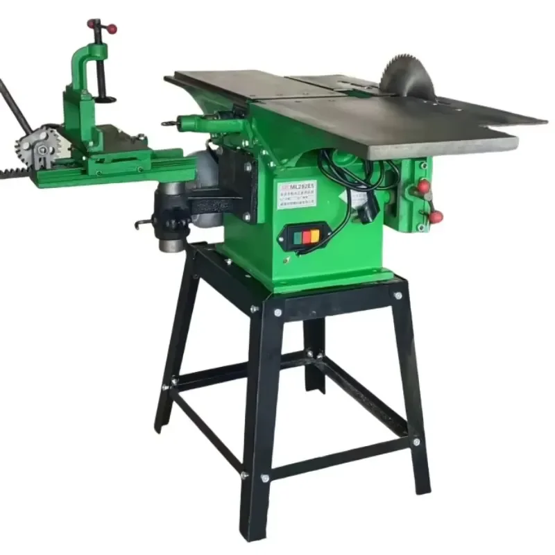 210mm Flat Wood Planer Machine with Base Double Track Slide 220V Single Phase Combine Woodworking Machine Electric Planer Saw