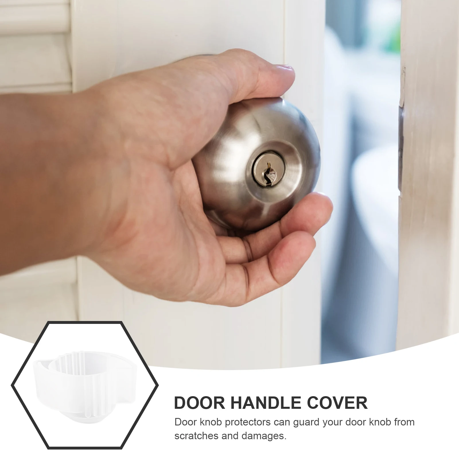 3 قطعة غطاء قفل الباب سيليكون يتوهج في الظلام برهان مقبض الباب يغطي لسلامة المنزل واقية مقبض حامي #1