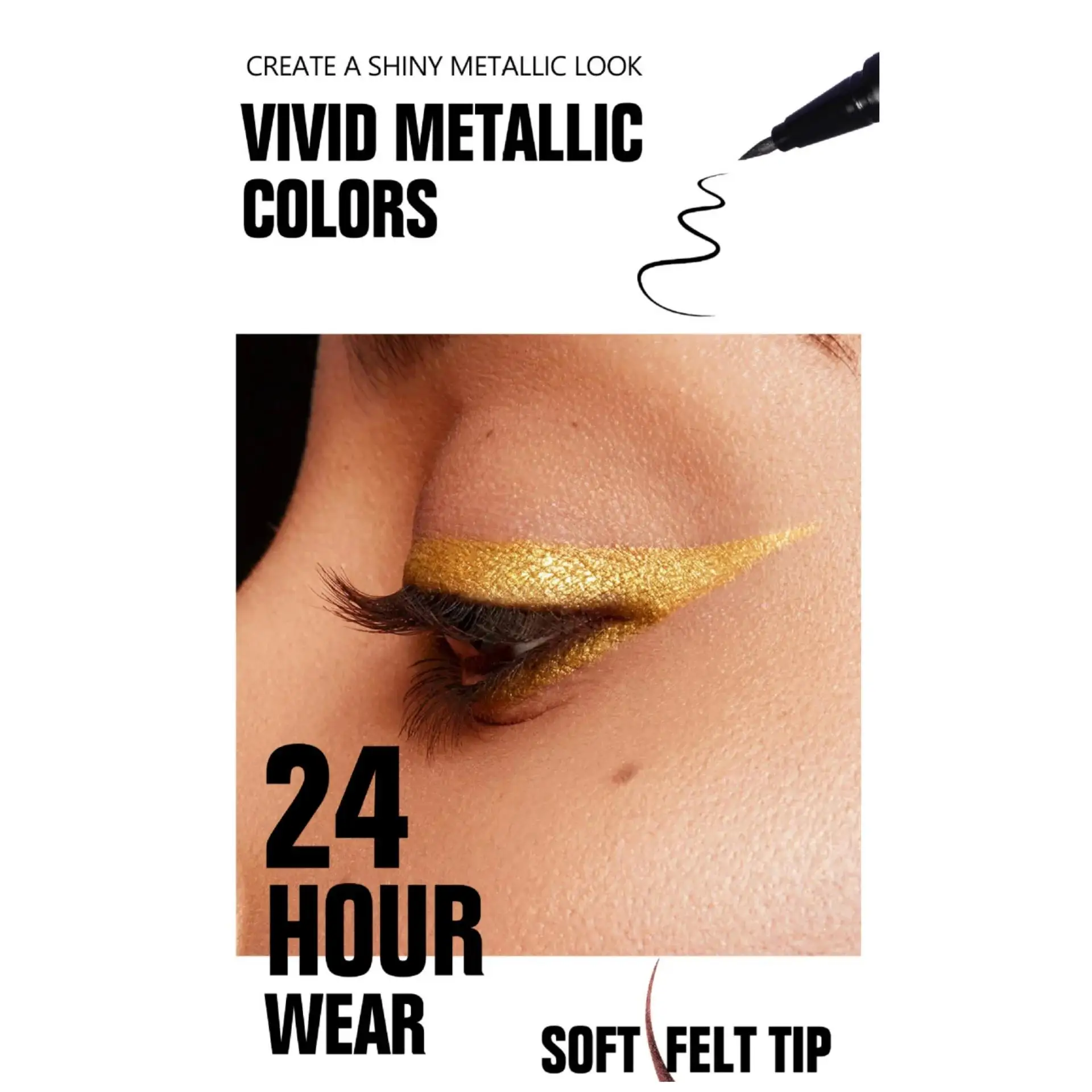 Juego de delineador de ojos líquido con purpurina resistente al agua, 5 colores, Kit de lápiz de maquillaje de ojos brillante de larga duración para mujeres y niñas