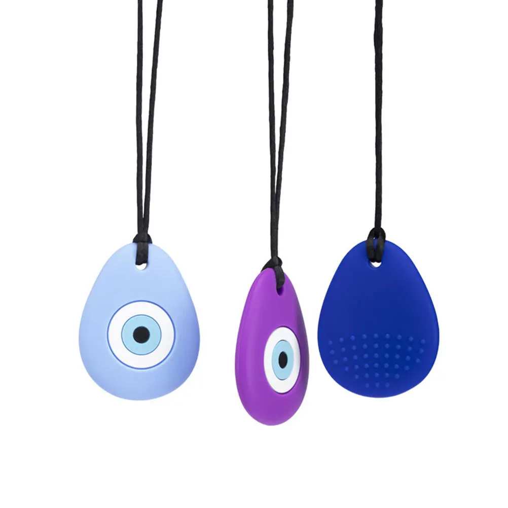 

3 шт., силиконовое детское ожерелье для прорезывания зубов, прорезыватель для младенцев, безопасное красочное ожерелье с подвеской от сглаза, одежда для мамы, жевательный набор, детские коренные зубы