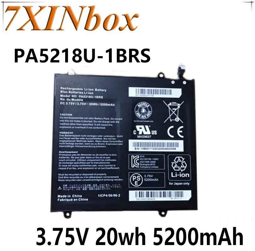 

7XINbox 3.75V 20wh 5200mAh Original PA5218U-1BRS Laptop Battery For Toshiba PA5218U-1BRS Tablet