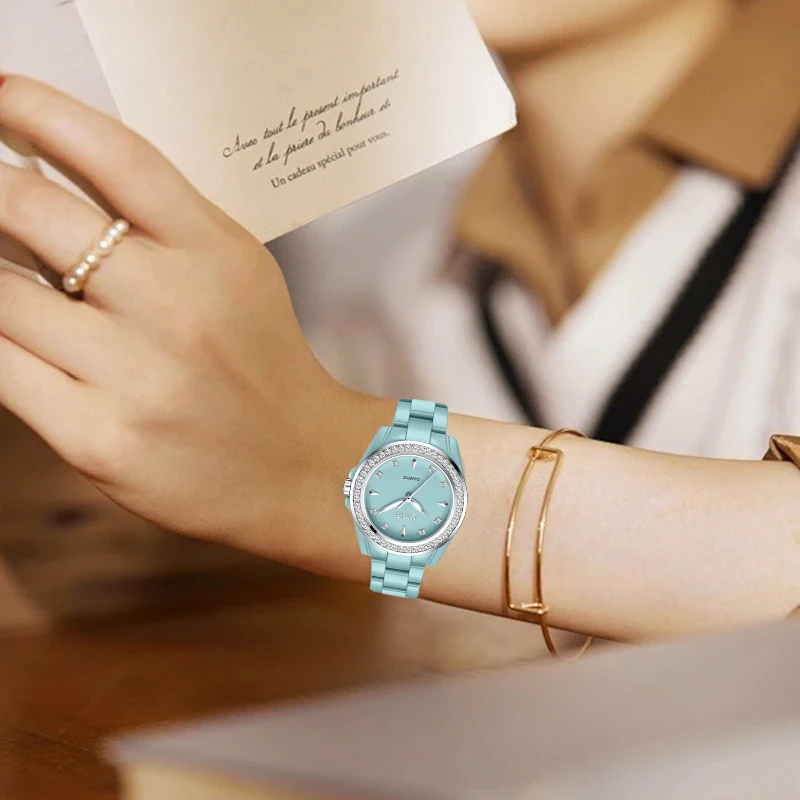 LIGE Elegant Luxury Woman Watch Fashion Simple Ceramics Business Waterproof Classic Diamond Quartz Women Watches Reloj Mujer New