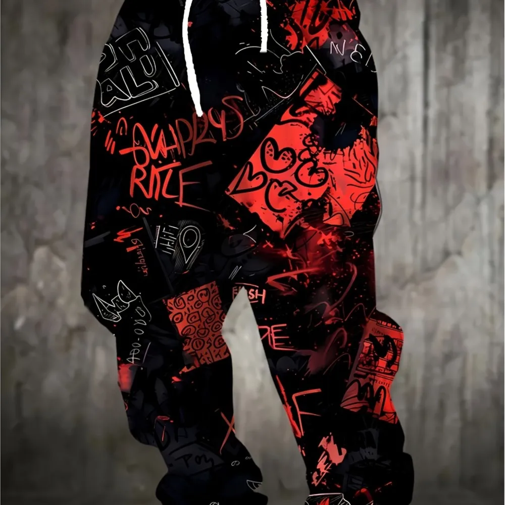 الرجال 2026 Casaul Sweatpants الكتابة على الجدران المطبوعة ركض سليم صالح السراويل عارضة صالة السراويل مع جيوب الخريف الشتاء الشارع الشهير #6