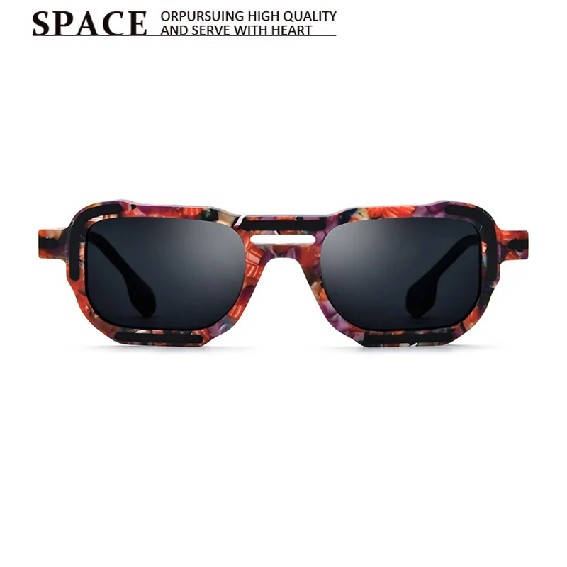 2026 New Color‑block Acetate Polarized Sun Glasses Unisex Square Designer‑Style UV400 Shades For Driving Outdoor Daily Wear