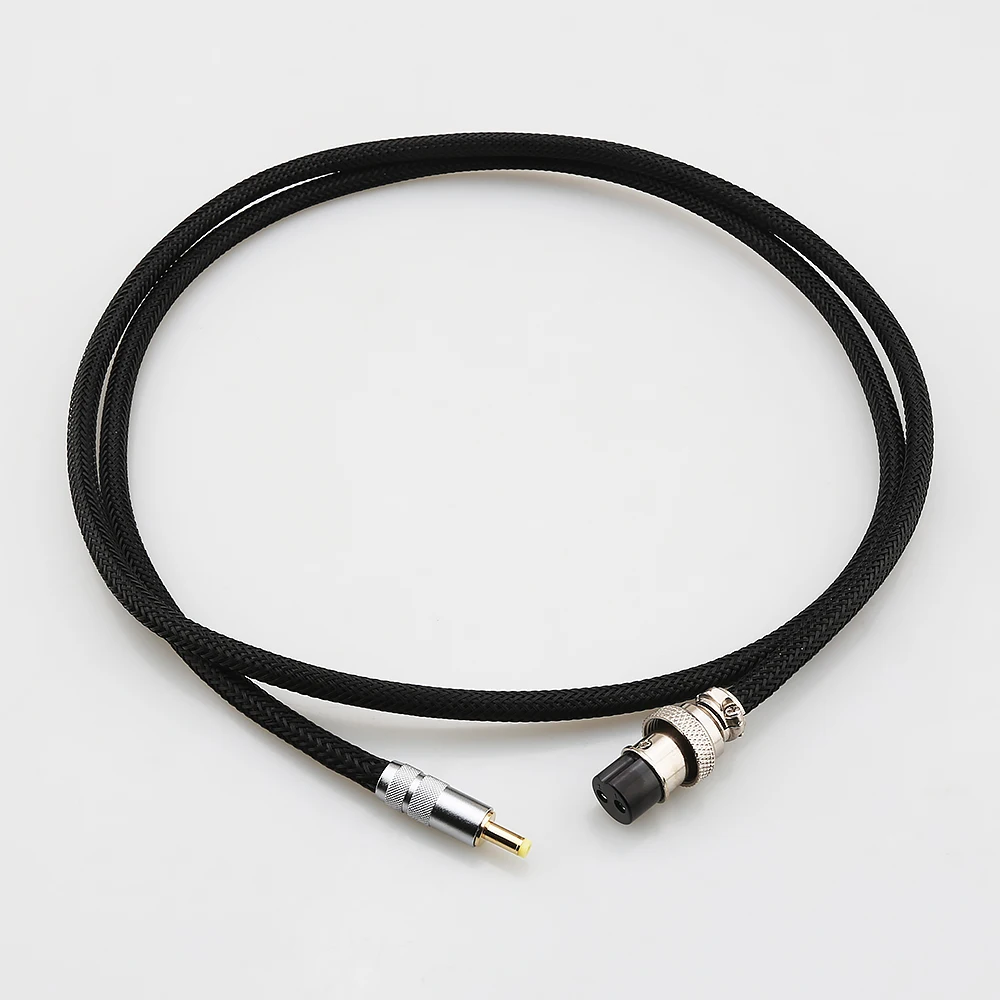 

HI-End Silver Plate Wire GX16-2 Pin to 5.5*2.1mm/2.5mm 3.5*1.3mm DC Cable Phono amplifier AC/DC Linear power supply cable