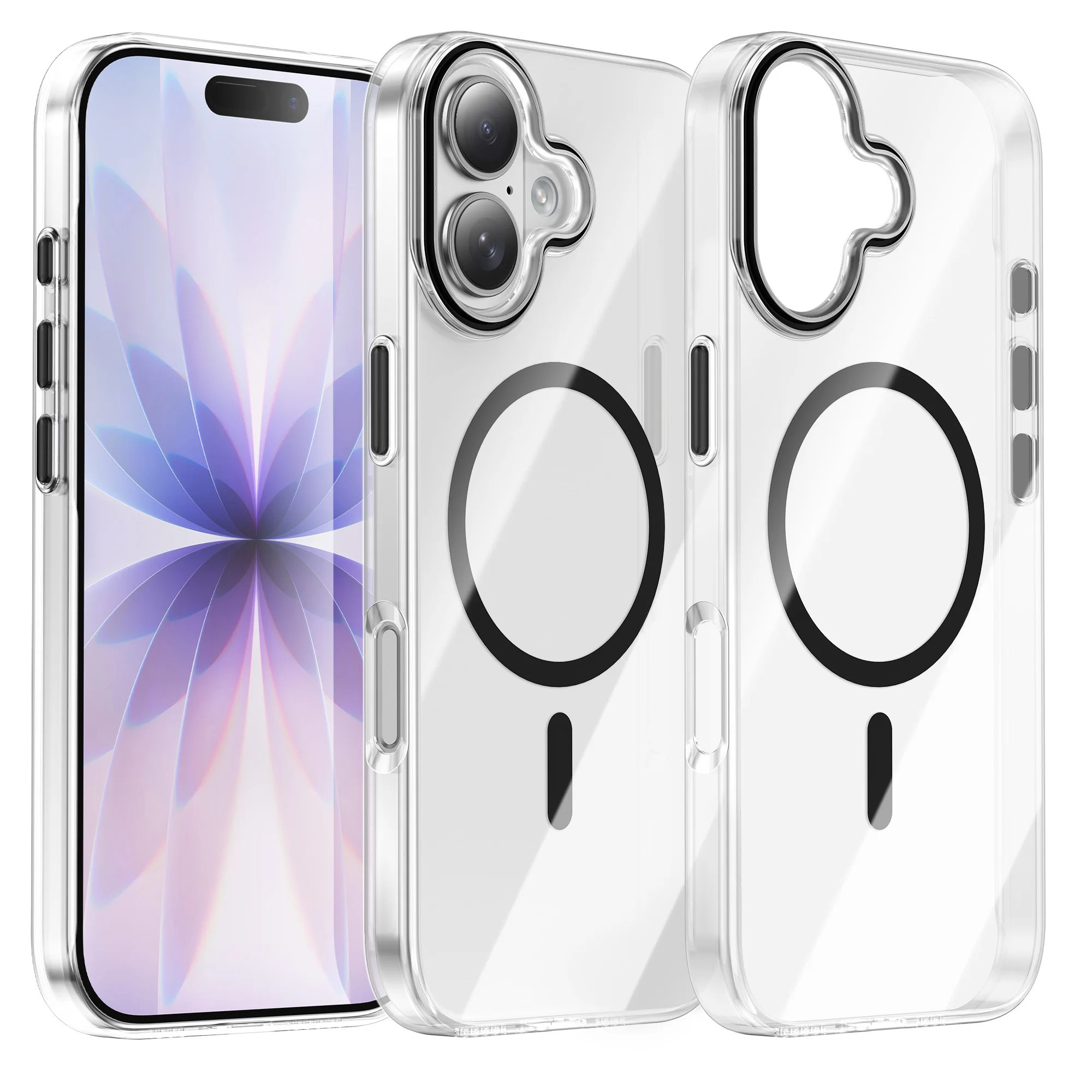 Funda Magnética Transparente para iPhone 17 Air 16 15 14 13 Pro Max Plus, Resistente a Impactos, Delgada y Transparente, Compatible con Magsafe