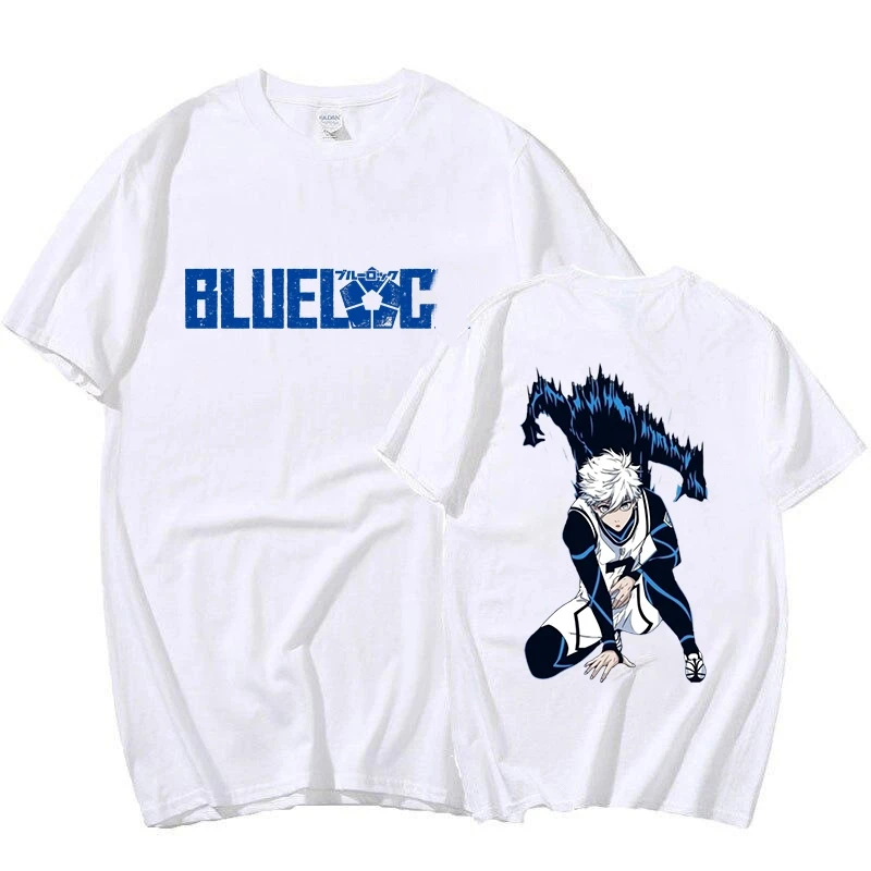

2025 Men's brand new anime blue lock character print 100% pure cotton short-sleeved T-shirt, neutral hip-hop clothing top