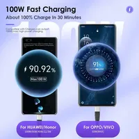100W USB To Type C Super Fast Charging Cable For Samsung Huawei Xiaomi Mobile Phone Charger Cable 0.25m 1m 2m 3m Nylon Data Cord