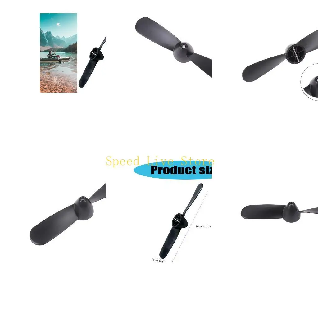 547C Kayak Propeller Replacement 30cm Kayak Prop Blade Boat Accessories Parts Universal Motor Bracket for Water Boat