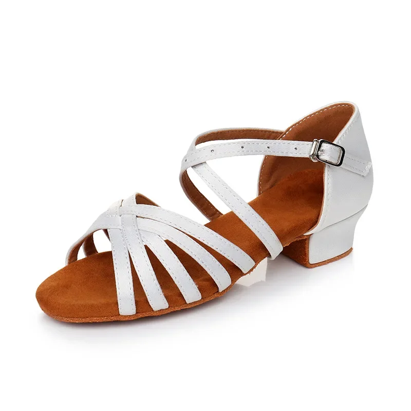 Zapatos de baile latino para niñas y mujeres, sandalias de Salsa, tacón de 3,5 cm